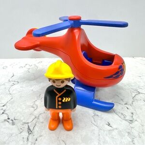 COMPLETE Playmobil 123 Fire Rescue Helicopter #6789